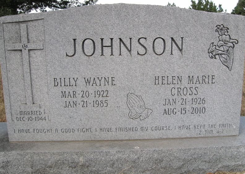 Johnson, Billy Wayne & Helen Marie (Cross)