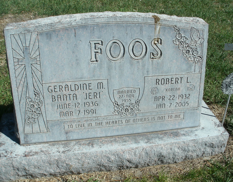 Foos, Geraldine M. "Jeri" (Banta) & Robert L. [front]