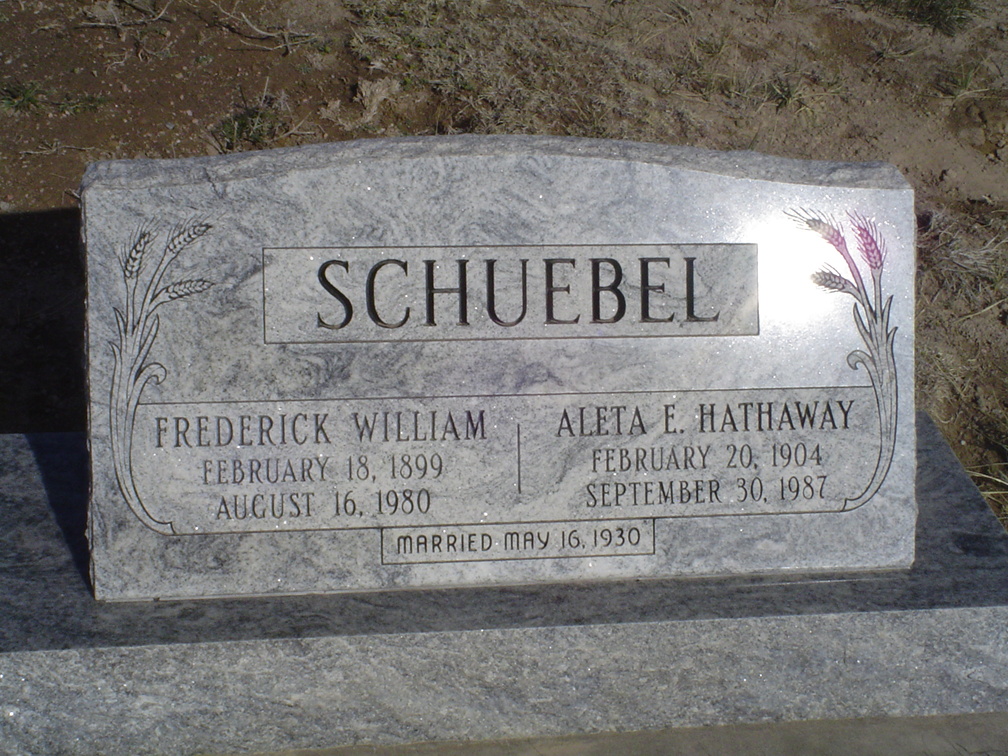 Schuebel, Frederick William & Aleta E. (Hathaway)
