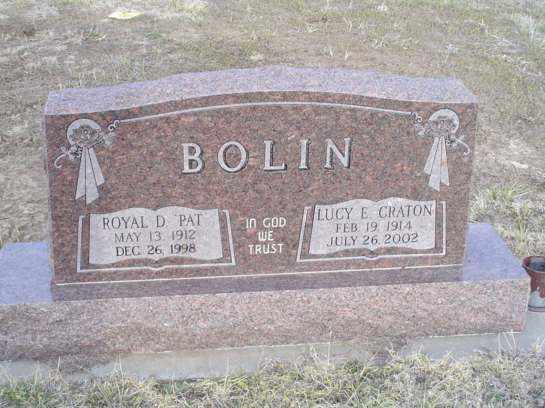 Bolin, Royal D. "Pat" & Lucy E. (Craton)