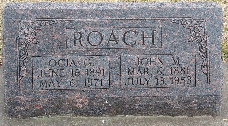 Roach, John &amp; Ocia Hohman