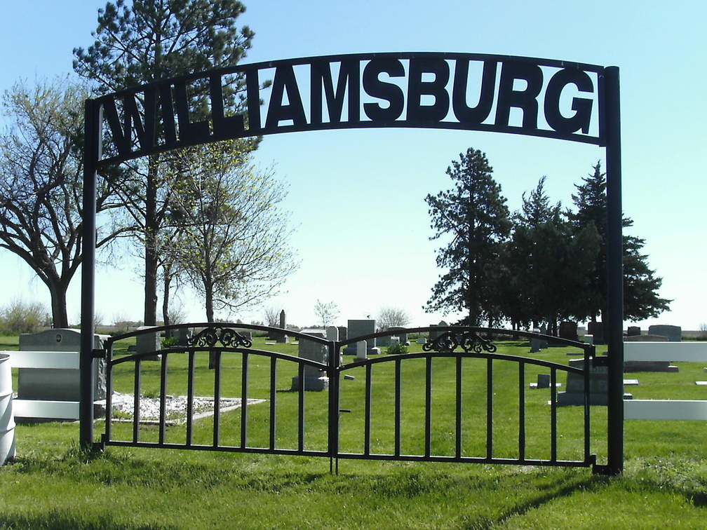 Williamsburg Cemetery entrance gate