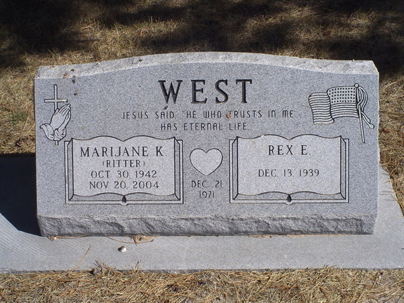 WEST, Rex E. & Marijane K. (Ritter)