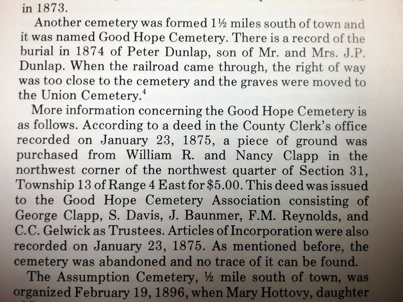 Good Hope Cemetery info