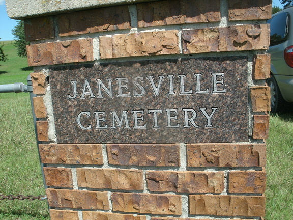Janesville Cemetery entrance gate